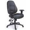 Kancelárska stolička, s nastaviteľnými opierkami rúk, čierna bonded koža, čierny podstavec, MaYAH Champion Plus