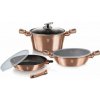 BERLINGERHAUS Sada nádobí s mramorovým povrchem 6 ks Rosegold Metallic Line II (BH-7051)