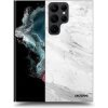 Picasee silikónový prehľadný obal pre Samsung Galaxy S22 Ultra 5G - White marble