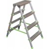 Schodíky hliníkové obojstranné - 3 stupne, 56 cm, nosnosť 120 kg, VASKO