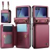 Multifunkčné peňaženkové puzdro CaseMe Business case červené – Samsung Galaxy Z Flip 7