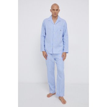 Polo Ralph Lauren pánské pyžamo dlouhé propínací modré