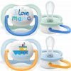 Avent Ultra Air Happy I Love mama Lodička modrá Cumlík