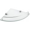 AQUALINE RB115 Rumba sklenená rohová polica 25 x 4,2 x 25 cm, číre sklo