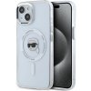 Karl Lagerfeld IML Karl Head Metal Frame MagSafe Zadní Kryt pro iPhone 15 Transparent KLHMP15SHLSKIH