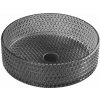 Sapho BEAUTY MARAGUA gravírované sklenené umývadlo na dosku priemer 39,5cm, čierna TY214
