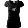 DJ sluchátka zlatá - Dámske tričko Pure - 3XL ( Čierna )