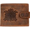 Wild Kožená pánska peňaženka s prackou Hasiči - hnedá