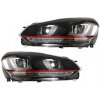 KITT Headlights suitable for VW Golf 6 VI (2008-2012) Golf 7 3D LED DRL U-Design LED Flowing Turning Light Red Stripe GTI