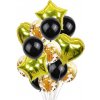 Balónová kytica kombinovaná zlato-čierna 12ks