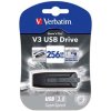 Verbatim USB flash disk, USB 3.0, 256GB, V3, Store N Go, černý, 49168, USB A, s výsuvným konektorem