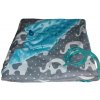 Nekĺzavá obojstranná deka fleece MINKY/ BAVLNA - menšia Modrá