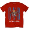 Tričko Guns N’ Roses - Bandana Skull, Unisex,Červená,L