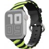 AppleKing prepletený silikónový remienok pre Apple Watch 42mm / 41mm / 40mm / 38mm - čierno-zelený - možnosť vrátiť tovar ZADARMO do 30tich dní