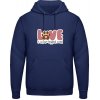 AWDis Hoodie Mikina - Dizajn s témou Pes a Láska - Oxfordská modrá - XXL - Pánske