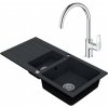 Vima Drezový set Grohe 3/O - Granitový drez 960x480 mm 1,5-sektora s odkvapkávacou plochou, tmavý grafit matný + Drezová batéria Grohe Bau Loop