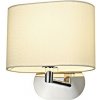 SLV Schrack Technik LI155861 SOPRANA OVAL WL-1 prisadené, nástenné, biely textil,E27,60W
