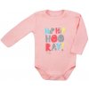 Dojčenské body s dlhým rukávom Koala Hip-Hip ružové