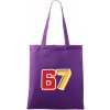 Taška bavlnená 42x38 cm, 67 - čísla, Fialová