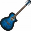 Ibanez AEWC16QA-TLH Transparent Blue Sunburst Elektroakustická gitara Jumbo