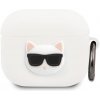 Karl Lagerfeld Choupette Head Silikónové Puzdro pre Airpods 3 White KLACA3SILCHWH