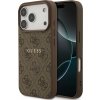 Guess PU Leather 4G Colored Ring MagSafe Zadný Kryt pre iPhone 17 Pro Brown