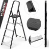 Oceľový skladací jednostranný rebrík do domácnosti HIGHER, 5 stupňov, nosnosť 150 kg