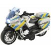 Teddies Motorka policejní na zpětné natažení na baterie se světlem