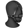 Postroj na hlavu s pevným guľovým roubíkom - čierny - Ouch! Xtreme Head Harness with Solid Ball Gag Black