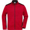 James & Nicholson Mikina Strong JN 862, pletený fleece, pánská COT020862l7500-red melange XS Melír červená/černá