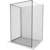 MEXEN/S - Kyoto Sprchová zástena WALK-IN 100 x 100, čierny vzor, zlatá kartáčovaná 800-100-212-55-70-100