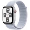 Apple Watch SE (2024) GPS + Cellular 40mm Strieborné hliníkové telo - Oblačne modrý prevliekací remienok (MXGE3QC/A)
