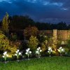 2 X SOLÁRNA LED LAMPA KVETY LILIE ZÁHRADNÉ OSVETLENIE IP44 SVETLÁ 76 CM