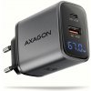 AXAGON ACU-PQ67D GaN nabíječka do sítě 67W, USB-A + USB-C, PD3.0/PPS/QC4+/SFC2.0/Apple, LCD display (ACU-PQ67D)