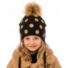 Marika Dievčenská bodkovaná čiapka s brmbolcom Astoria MZ zlatá