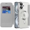 Techsuit - SmartMag Book puzdro na iPhone 16 - sivé