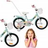 DETSKÝ BICYKEL 16 PALCOV PRE DIEVČATKO S KOŠÍKOM A VODIČKOU +