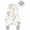 Teplejšie spací vak so zahrnovacími nohavičkami, bavlna, Kocúrik a púpava - biela, veľ. M Miminu