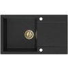 Sink Quality Sink55, kuchynský granitový drez 780x460x215 mm + zlatý sifón, grafitová, SKQ-SINK.G.1KDOL.XG