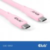 Club3D Kabel USB-C 4.0, 20Gbps, 4K60Hz, PD 240W, 2m, růžová CAC-3002