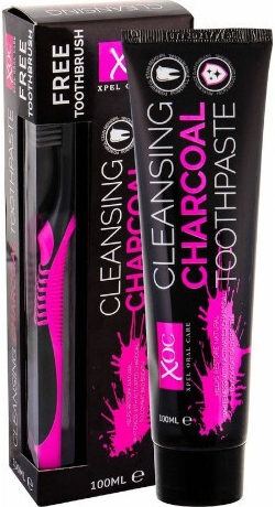 Xpel Oral Care Cleansing Charcoal zubná pasta 100 ml + zubná kefka darčeková sada