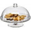Servírovací sklenený podnos - okrúhly s vekom 29 cm