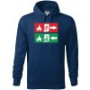 Lidé utíkají, hasiči přibíhají - Mikina pánska Cape s kapucňou - 4XL ( Polnočná modrá )