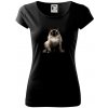 Mačka Ragdoll spredu čierna fotka - Dámske tričko Pure - XS ( Čierna )