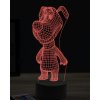 Beling 3D lampa, stojaci kreslený pes, 7 farebná OR32