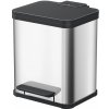 Kovový kôš s tlmeným zatváraním, 17 l, nerez