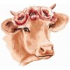 ZUTY Maľovanie podľa čísel KRAVA S KVETINOVÝM VENCOM Rámovanie vypnuté plátno na rám Rozmer 80x100 cm