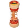 Adam Toys Drevená hrkálka / dažďová sprcha s guličkami, Sliepočka - oranžová