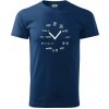 Matematické hodiny - Klasické pánske tričko vyššej gramáže - 2XL ( Polnočná modrá )