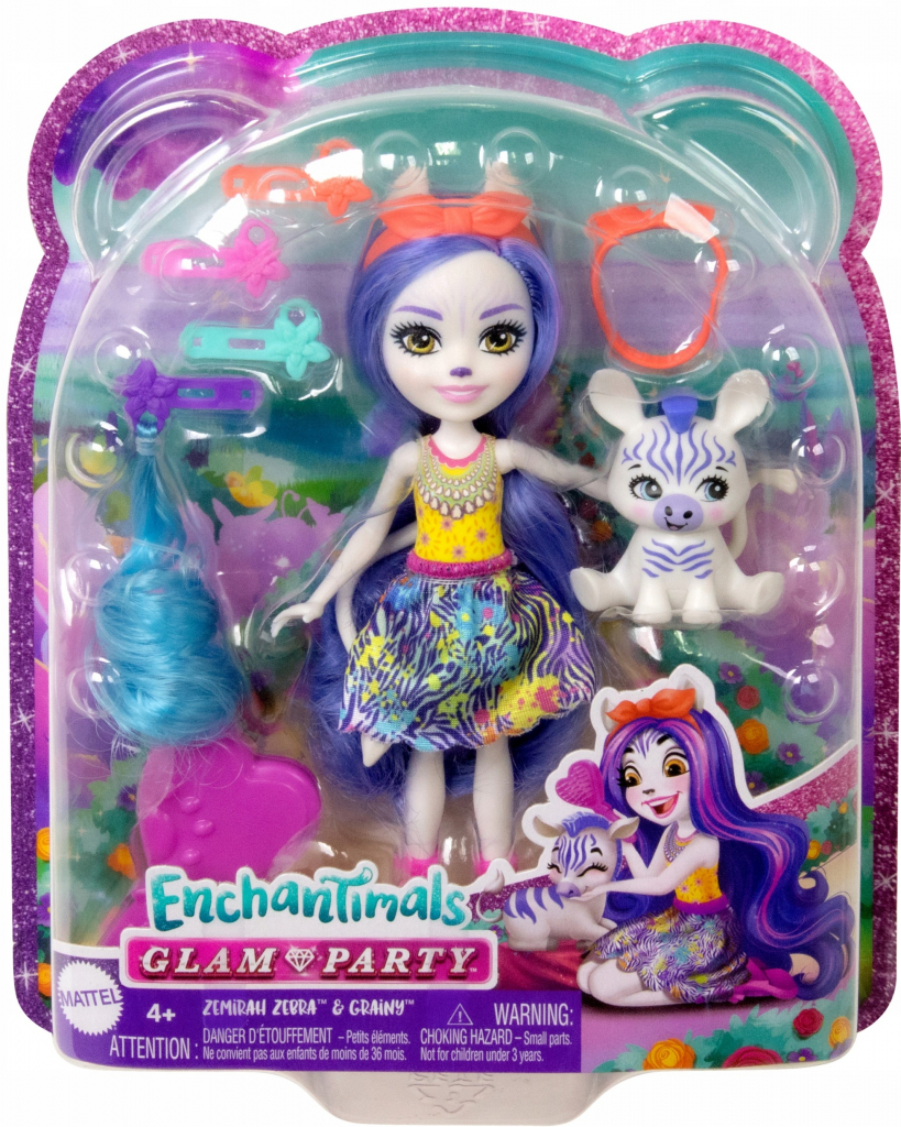 Mattel Enchantimals Glam Party Zimirah Zebrová a Grainy